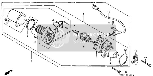 Honda NH80MD 1993 Beginnend Servomotor (NH80MDK/MDP/MSN/MSP) für ein 1993 Honda NH80MD